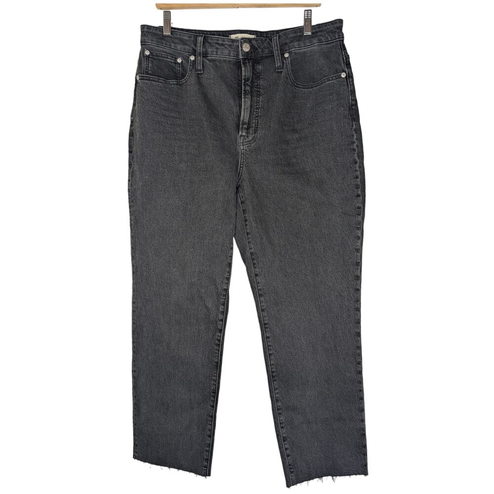 Madewell Straight Leg Jeans in Washed Black